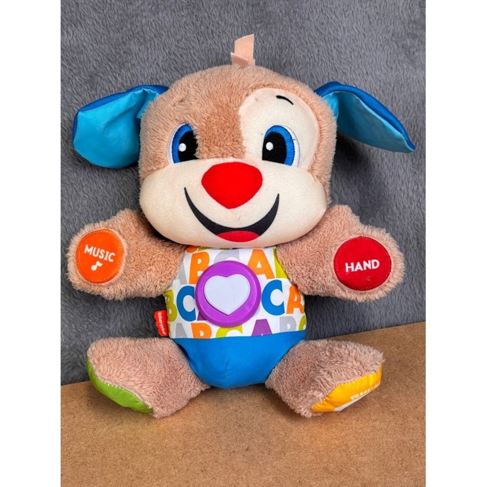 Fisher-Price Laugh & Learn Smart Stages Puppy Musical Plush Toy FDF21 Tan Blue